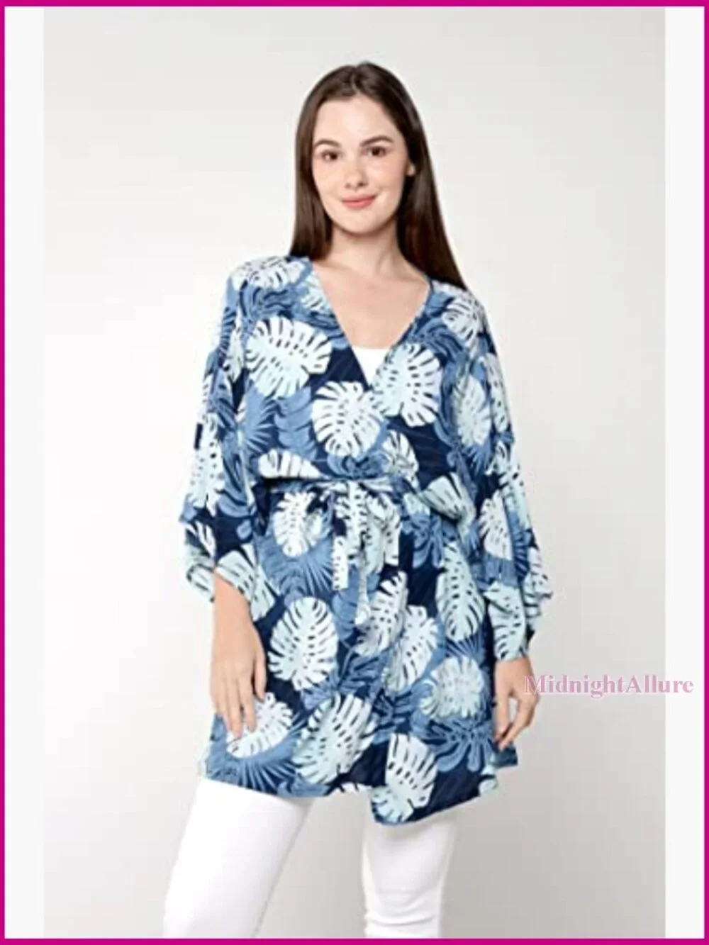 Couple Matching Hawaiian Luau Shirt and Kimono Set Rayon